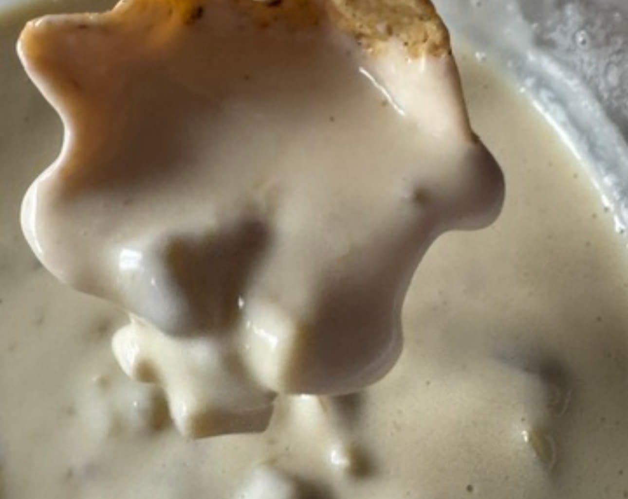 Easy white queso recipe with tortilla scoop chips